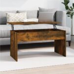 Coffee Table Smoked Oak 102x505x525 cm Engineered Wood