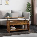 Coffee Table Smoked Oak 102x50x525 cm Engineered Wood