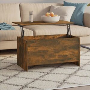 Coffee Table Smoked Oak 102x555x525 cm Engineered Wood