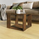 Coffee Table Smoked Oak 40x40x30 cm Engineered Wood