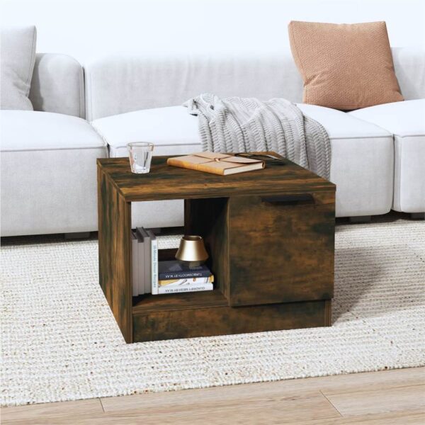 Coffee Table Smoked Oak 50x50x36 cm Engineered Wood