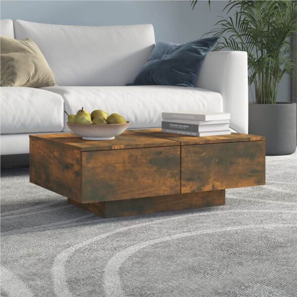 Coffee Table Smoked Oak 90x60x31 cm Engineered Wood