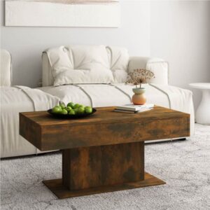 Coffee Table Smoked Oak 96x50x45 cm Engineered Wood