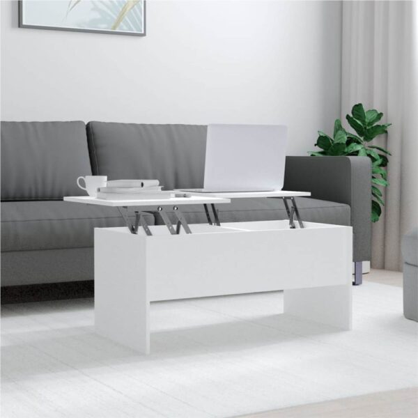 Coffee Table White 102x505x465 cm Engineered Wood