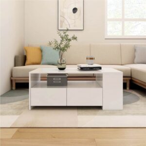 Coffee Table White 102x55x42 cm Engineered Wood