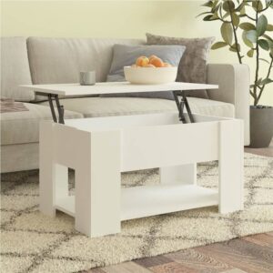 Coffee Table White 79x49x41 cm Engineered Wood