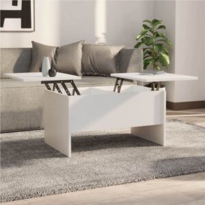 Coffee Table White 80x50x425 cm Engineered Wood