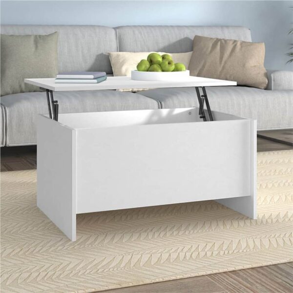 Coffee Table White 80x555x415 cm Engineered Wood