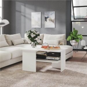 Coffee Table White 90x60x465 cm Chipboard