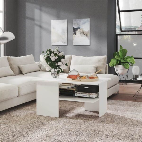 Coffee Table White 90x60x465 cm Chipboard