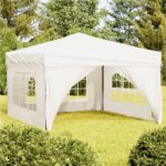 Folding Party Tent with Sidewalls Cream 3x3 m