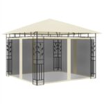 Gazebo with Mosquito Net 3x3x273 m Cream 180 gm²