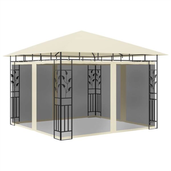 Gazebo with Mosquito Net 3x3x273 m Cream 180 gm²