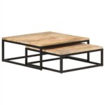 Nesting Coffee Tables 2 pcs Solid Mango Wood