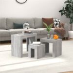 Nesting Coffee Tables 3 pcs Grey Sonoma Engineered Wood