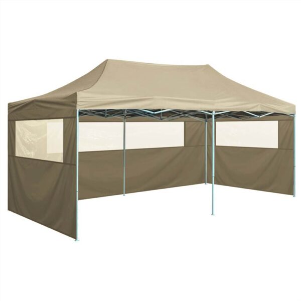 Professional Folding Party Tent with 4 Sidewalls 3x6 m Steel Cream