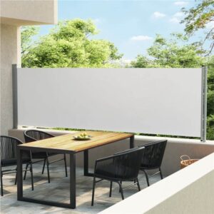 Patio Retractable Side Awning 140x600 cm Cream