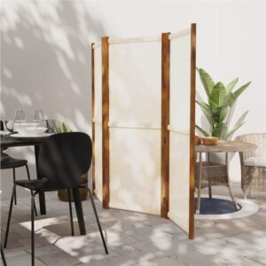 3Panel Room Divider Cream White 210x180 cm