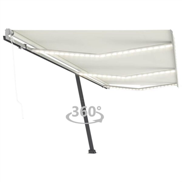 Automatic Awning with LEDWind Sensor 600x300 cm Cream