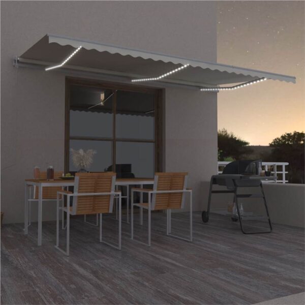 Automatic Awning with LEDWind Sensor 600x350 cm Cream