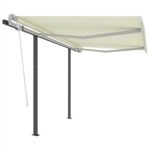 Automatic Retractable Awning with Posts 35x25 m Cream