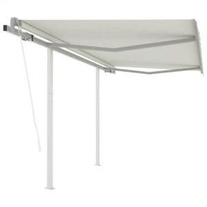 Automatic Retractable Awning with Posts 3x25 m Cream