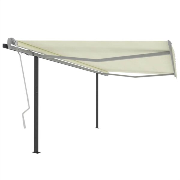Automatic Retractable Awning with Posts 4x35 m Cream