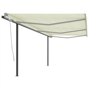 Automatic Retractable Awning with Posts 6x3 m Cream