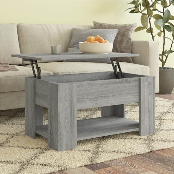 Coffee Table Grey Sonoma 79x49x41 cm Engineered Wood