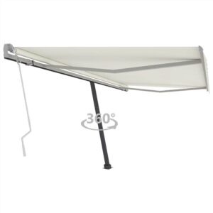 Freestanding Manual Retractable Awning 400x300 cm Cream