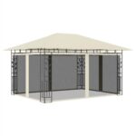 Gazebo with Mosquito Net 4x3x273 m Cream 180 gm²