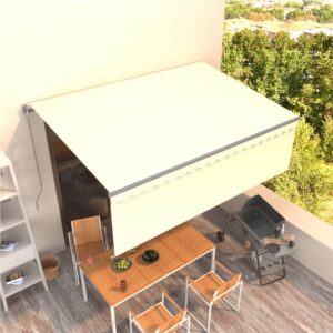 Manual Retractable Awning with Blind 4x3m Cream