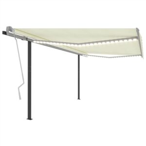 Manual Retractable Awning with LED 45x3 m Cream