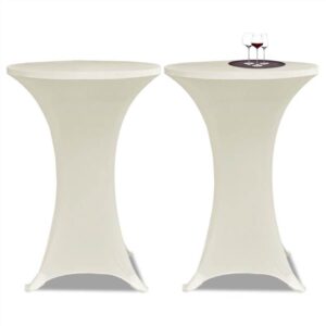 Standing Table Cover Ø60cm Cream Stretch 2 pcs