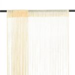 String Curtains 2 pcs 100x250 cm Cream