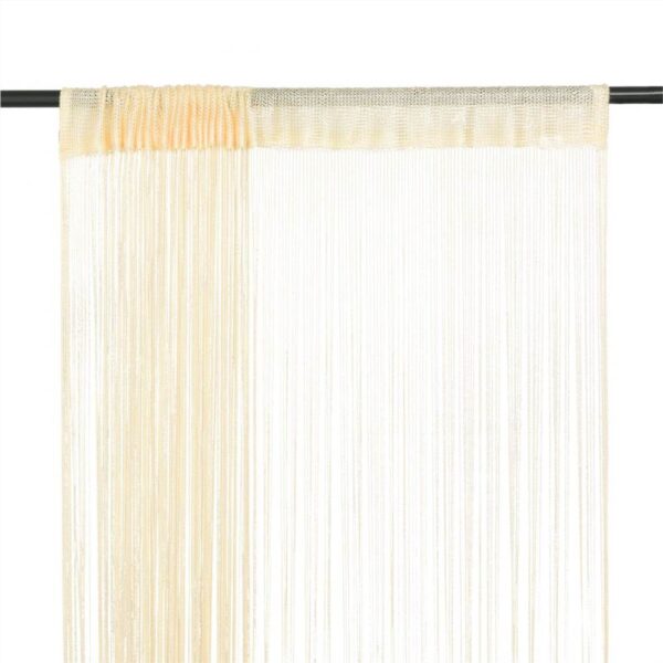 String Curtains 2 pcs 100x250 cm Cream