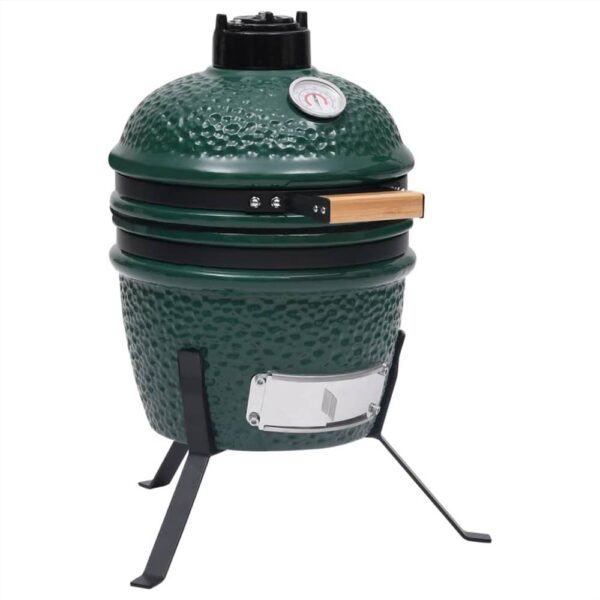 2in1 Kamado Barbecue Grill Smoker Ceramic 56 cm Green