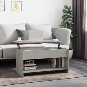 809651 Coffee Table Concrete Grey 102x50x525 cm Engineered Wood