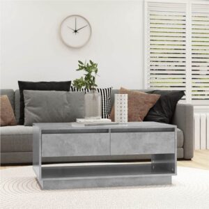 Coffee Table Concrete Grey 1025x55x44 cm Chipboard