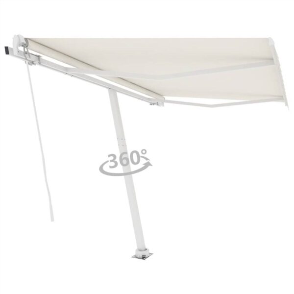 Freestanding Manual Retractable Awning 350x250 cm Cream