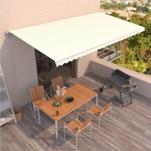 Manual Retractable Awning 600x350 cm Cream