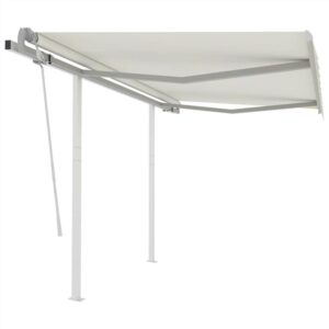 Manual Retractable Awning with Posts 35x25 m Cream