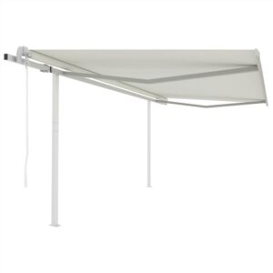 Automatic Retractable Awning with Posts 45x35 m Cream