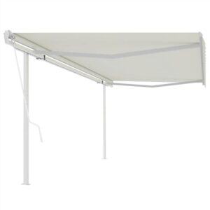 Automatic Retractable Awning with Posts 5x35 m Cream