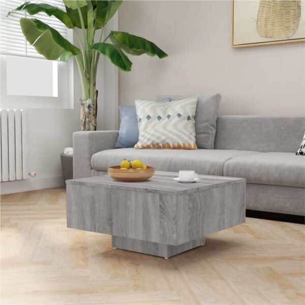 Coffee Table Grey Sonoma 60x60x315 cm Engineered Wood