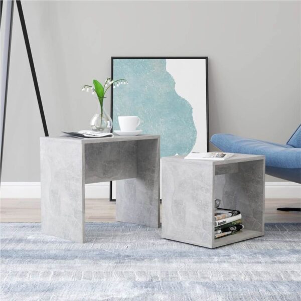 Coffee Table Set Concrete Grey 48x30x45 cm Chipboard