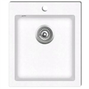 Overmount Kitchen Sink Single Basin Granite Cream White